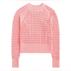 Like new JCREW Crew neck pointelle open knit sweater VDay Galentines size Large